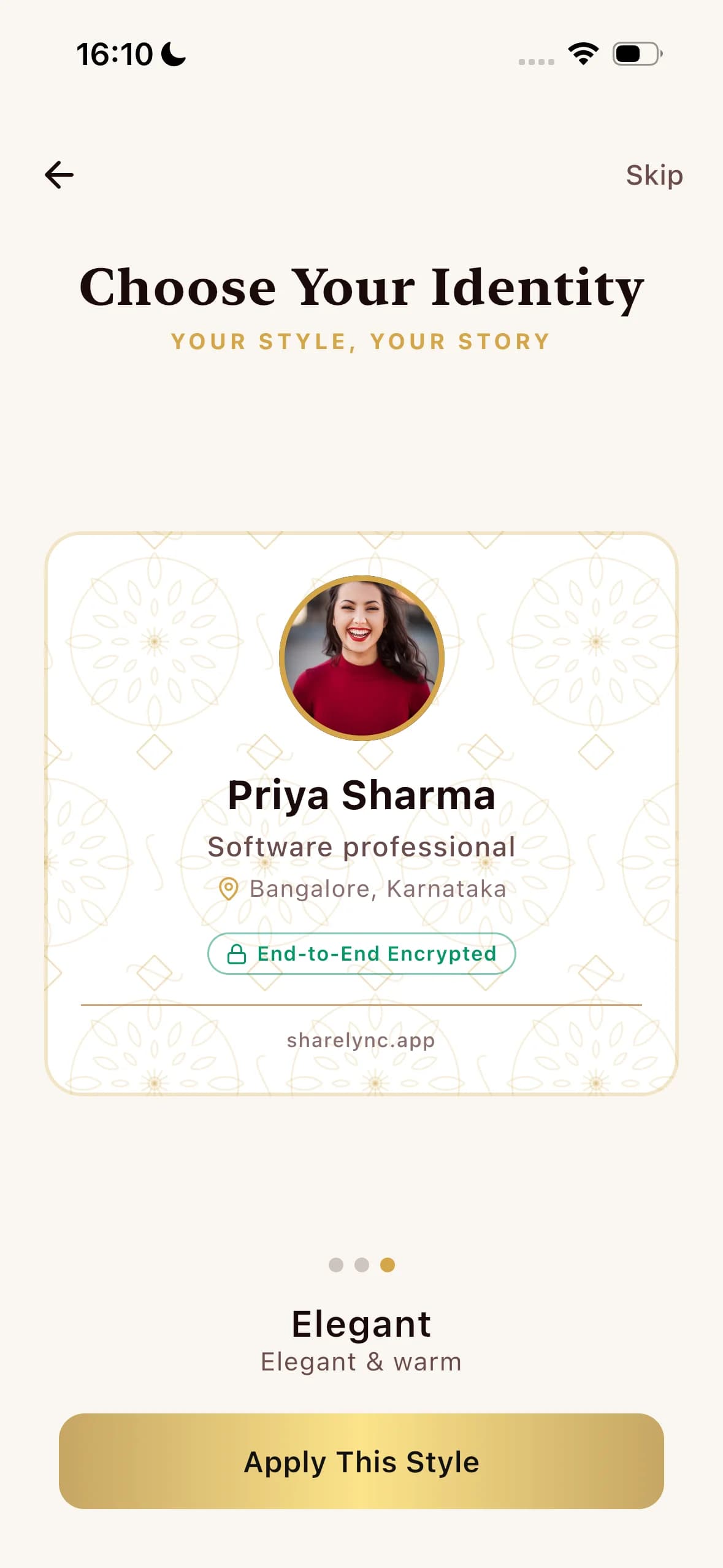 Beautiful biodata themes with art deco design